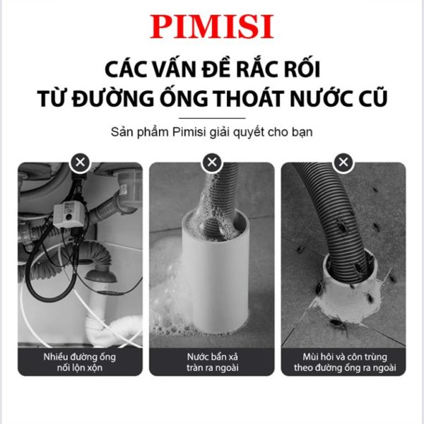 Bộ Đầu Nối Ống Thoát Nước Pimisi PDT-501 Ngăn Mùi | Chính Hãng - Hình ảnh 4