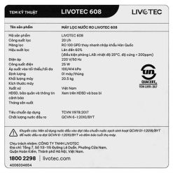 Máy lọc nước Karofi Livotec 608