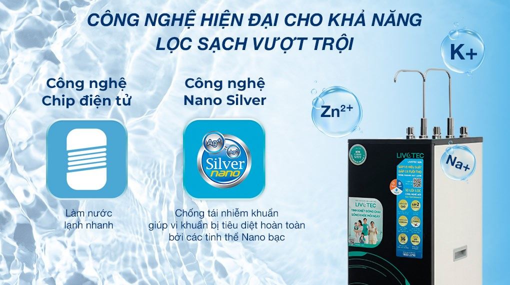 Máy lọc nước nóng nguội Karofi Livotec 635