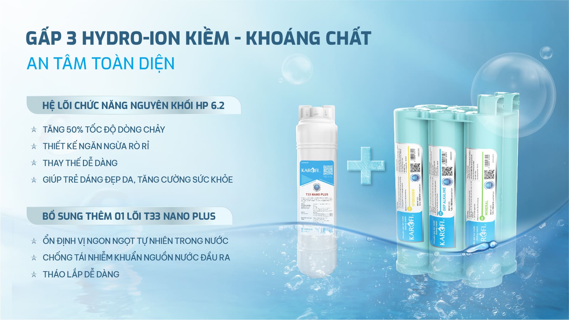 Máy lọc nước nóng lạnh Hydro-ion Kiềm Karofi SA9 PREMIUM