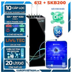 Máy lọc nước nóng lạnh tích hợp máy tạo nước ion kiềm để bàn Livotec 612 + SKB200