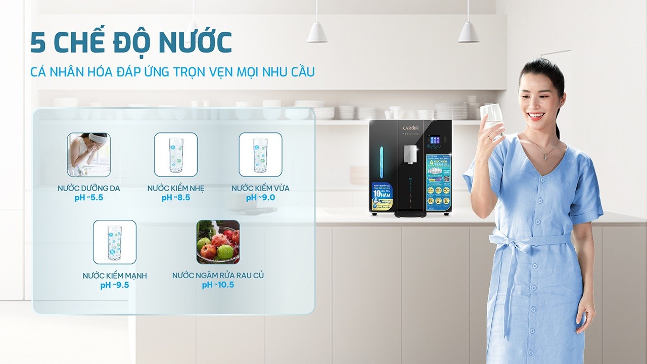 Máy lọc nước Hydro-ion kiềm Karofi DA9 PREMIUM