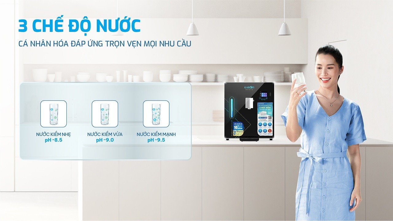 Máy lọc nước Hydro-ion kiềm Karofi DA8 PREMIUM