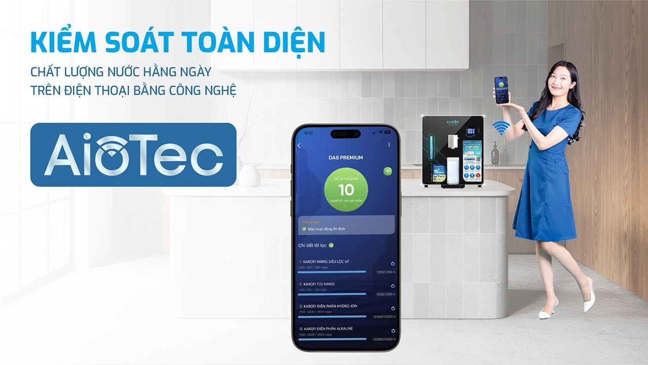 Máy lọc nước Hydro-ion kiềm Karofi DA8 PREMIUM