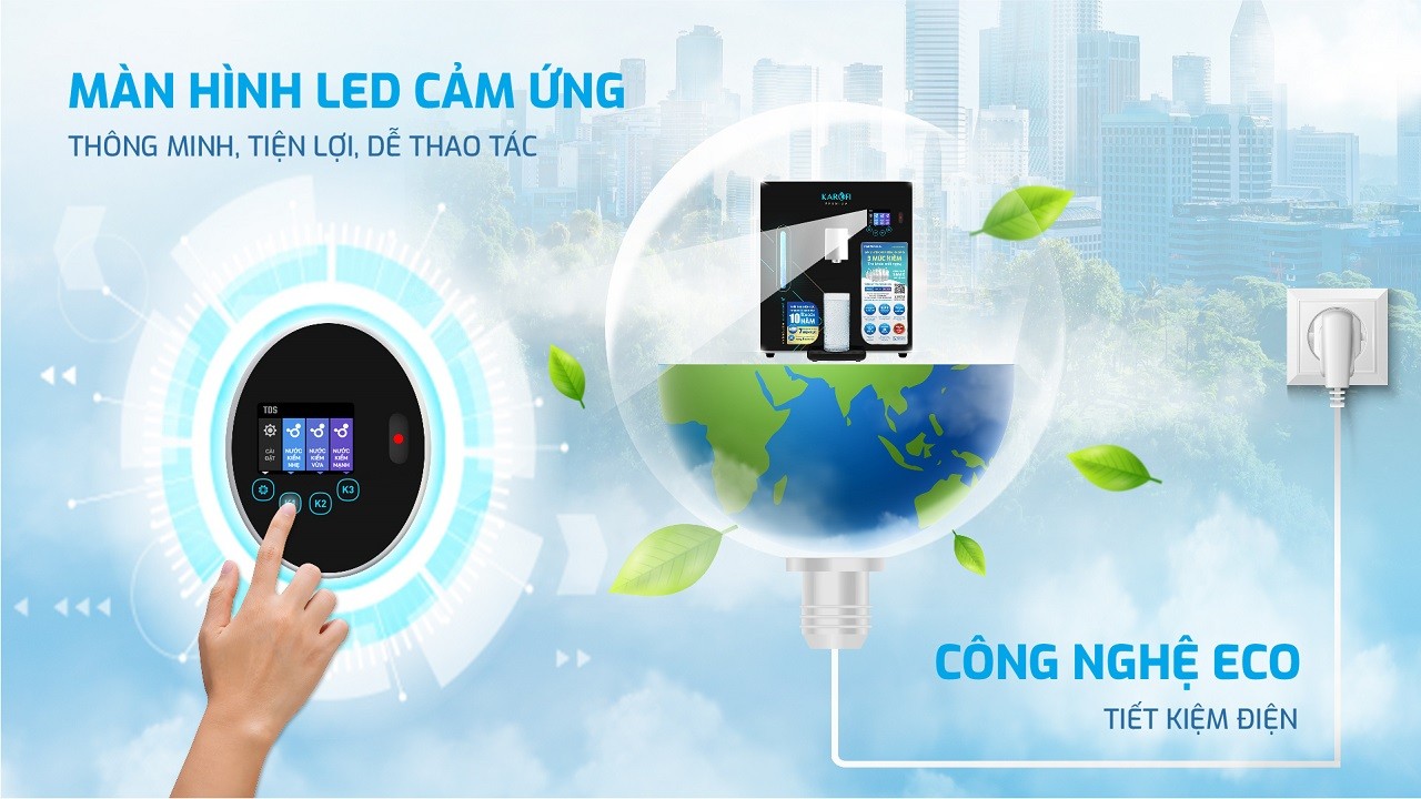 Máy lọc nước Hydro-ion kiềm Karofi DA8 PREMIUM