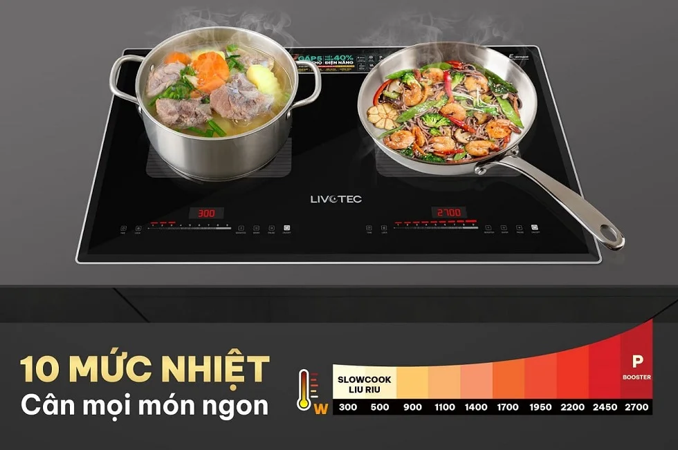 Bếp từ đôi Livotec E-Smart LID-999M
