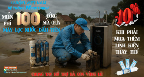 Karofi Việt Nam: Chung tay Hỗ Trợ bà con vùng lũ Hà Nội - Sửa Miễn Phí 100 Máy lọc nước đầu tiên
