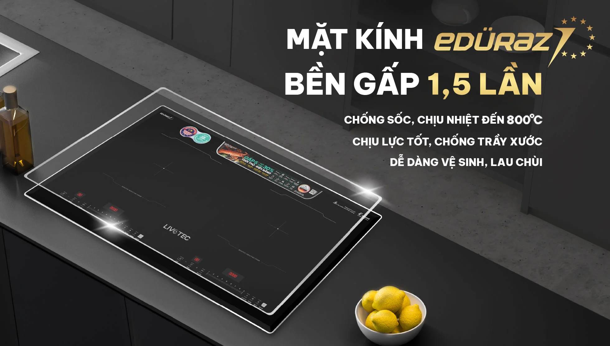 Bếp từ đôi Livotec E-smart LID-990M