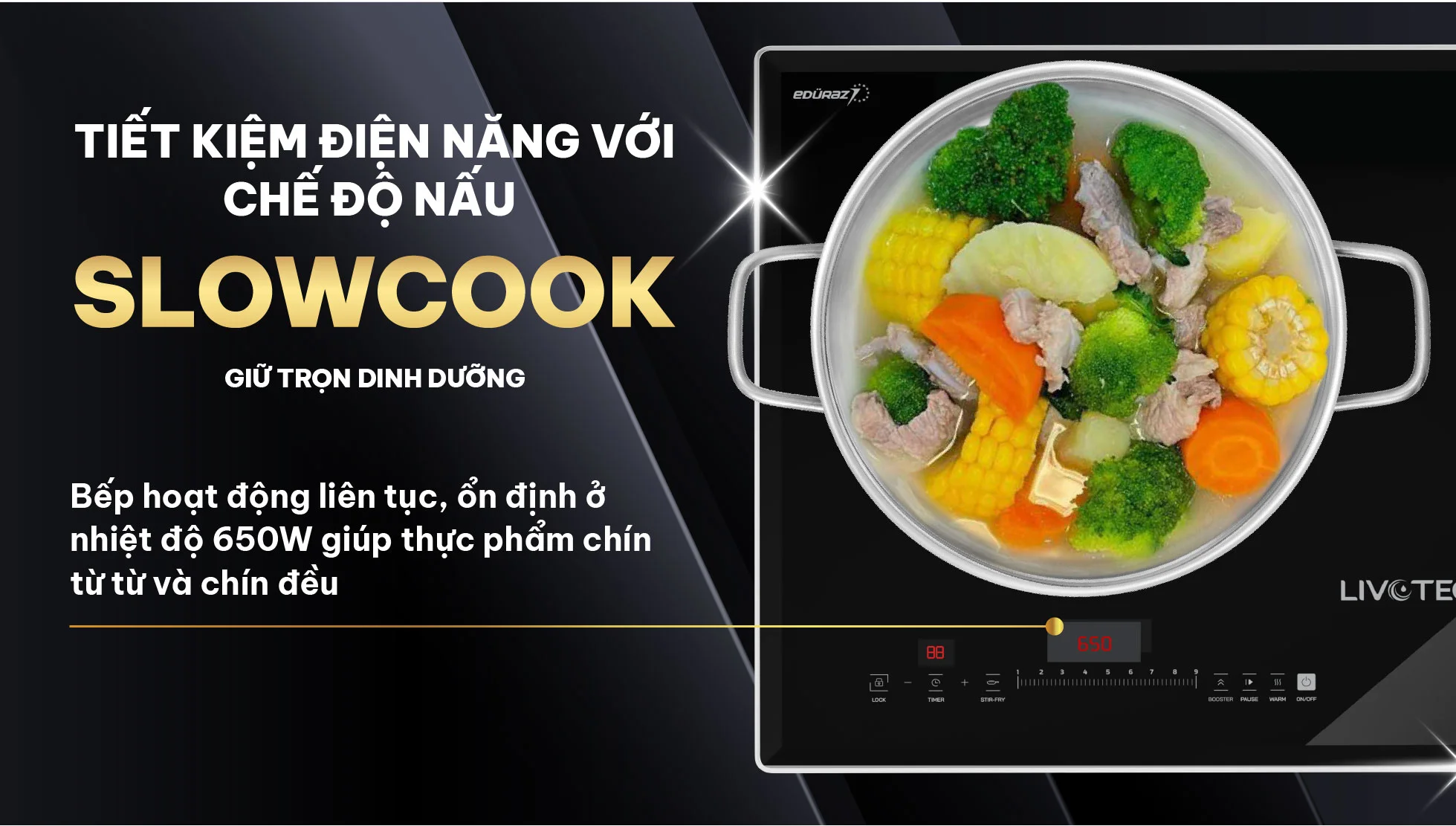 Bếp từ đôi Livotec E-smart LID-990M