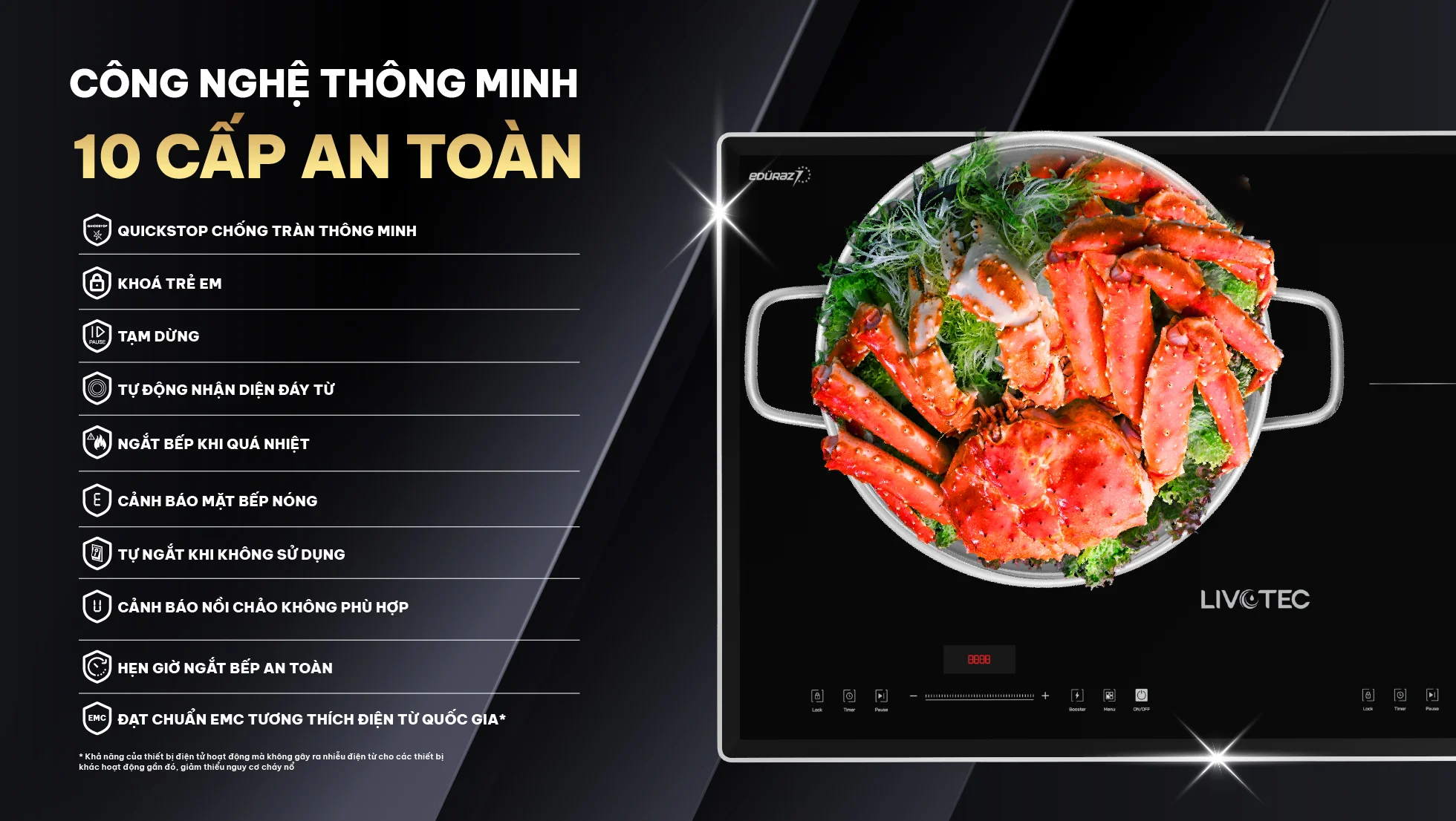 Bếp từ đôi Livotec E-smart LID-998M