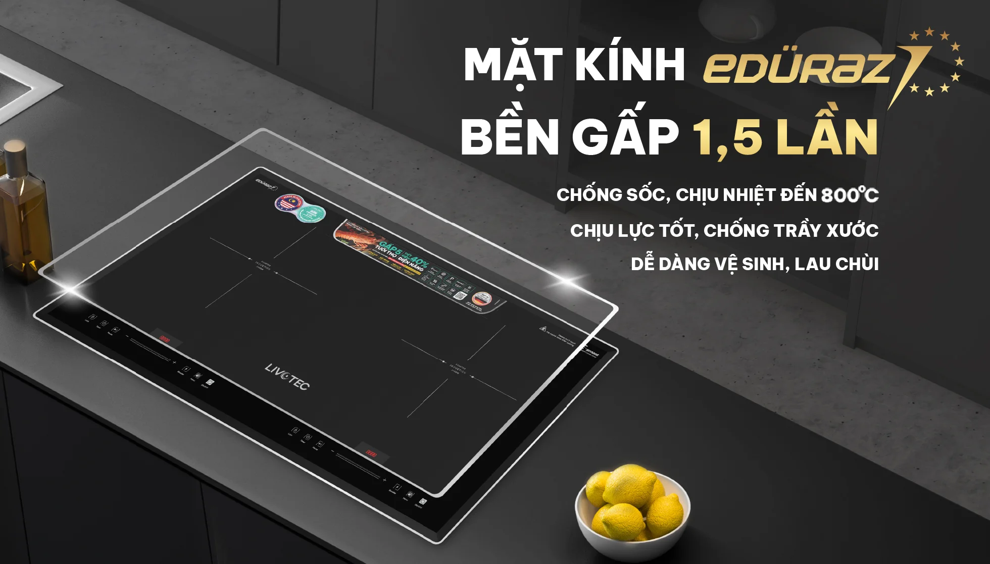 Bếp từ đôi Livotec E-smart LID-998M