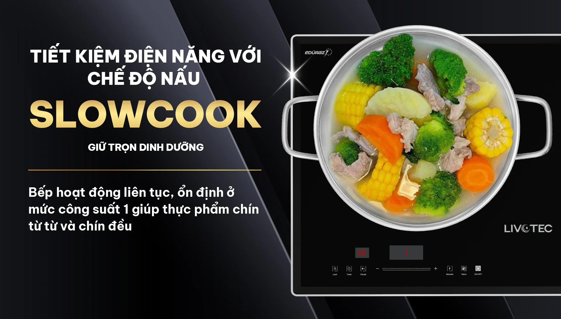 Bếp từ đôi Livotec E-smart LID-998M