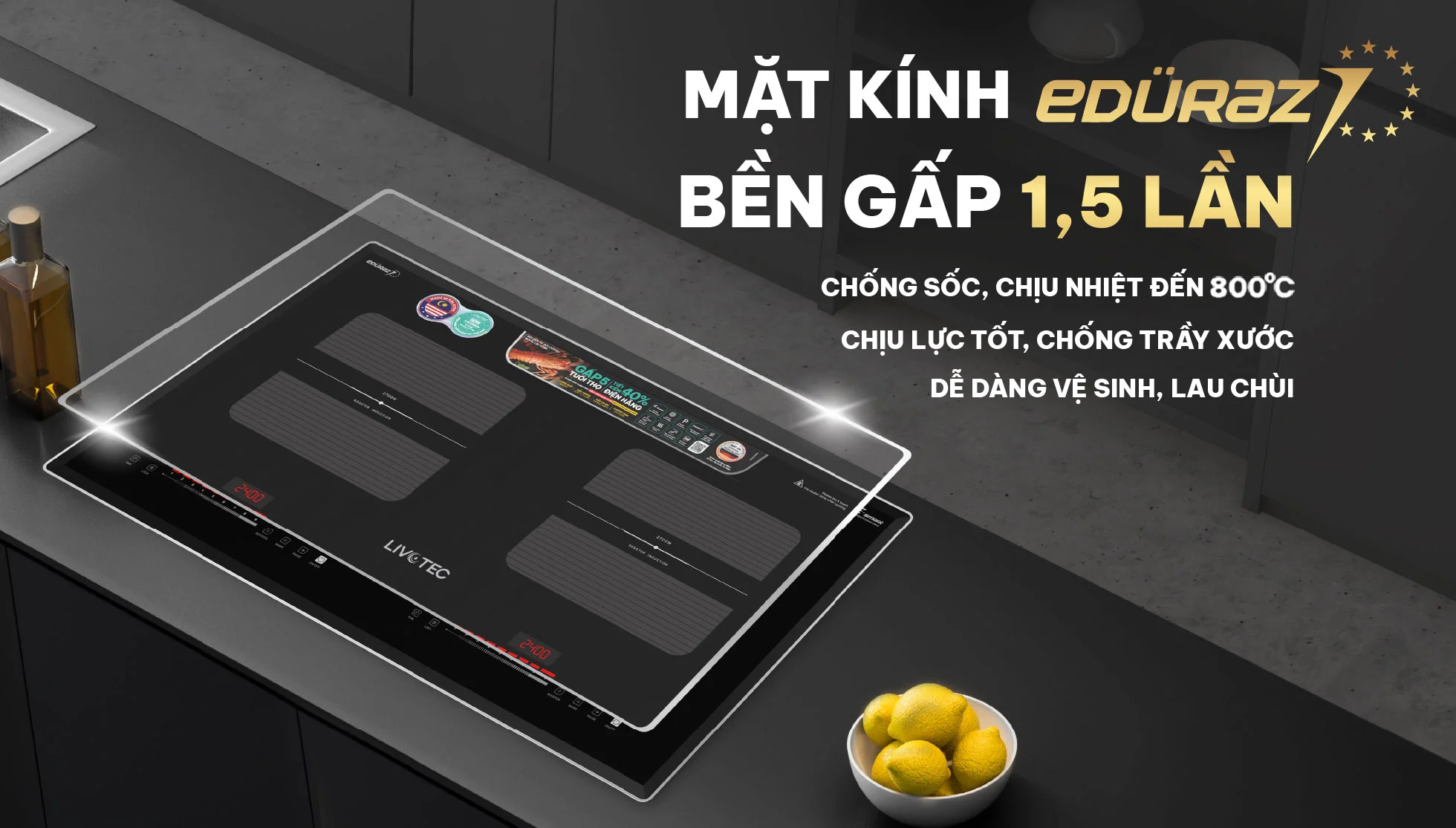 Bếp từ đôi Livotec E-Smart LID-999M
