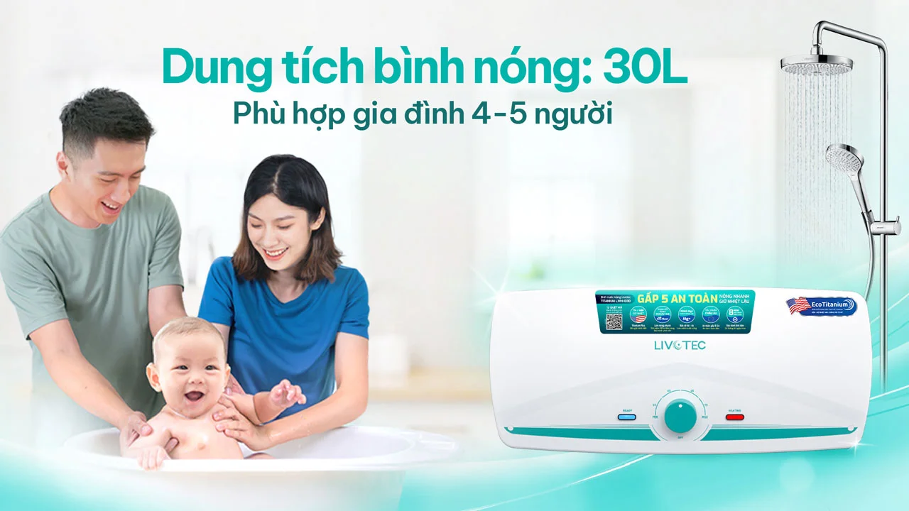 Bình nước nóng gián tiếp 30L Livotec LWH-ID30