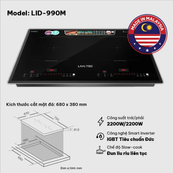 Bếp từ đôi Livotec E-smart LID-990M - Hình ảnh 7