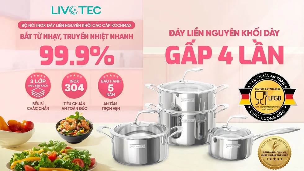 Bộ nồi inox cao cấp Kochmax KMC-866