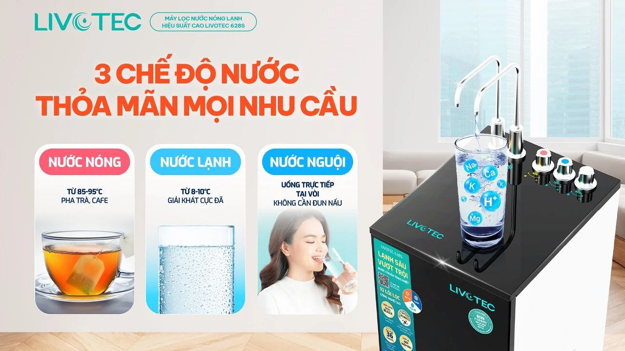 Máy lọc nước nóng lạnh Livotec 628S