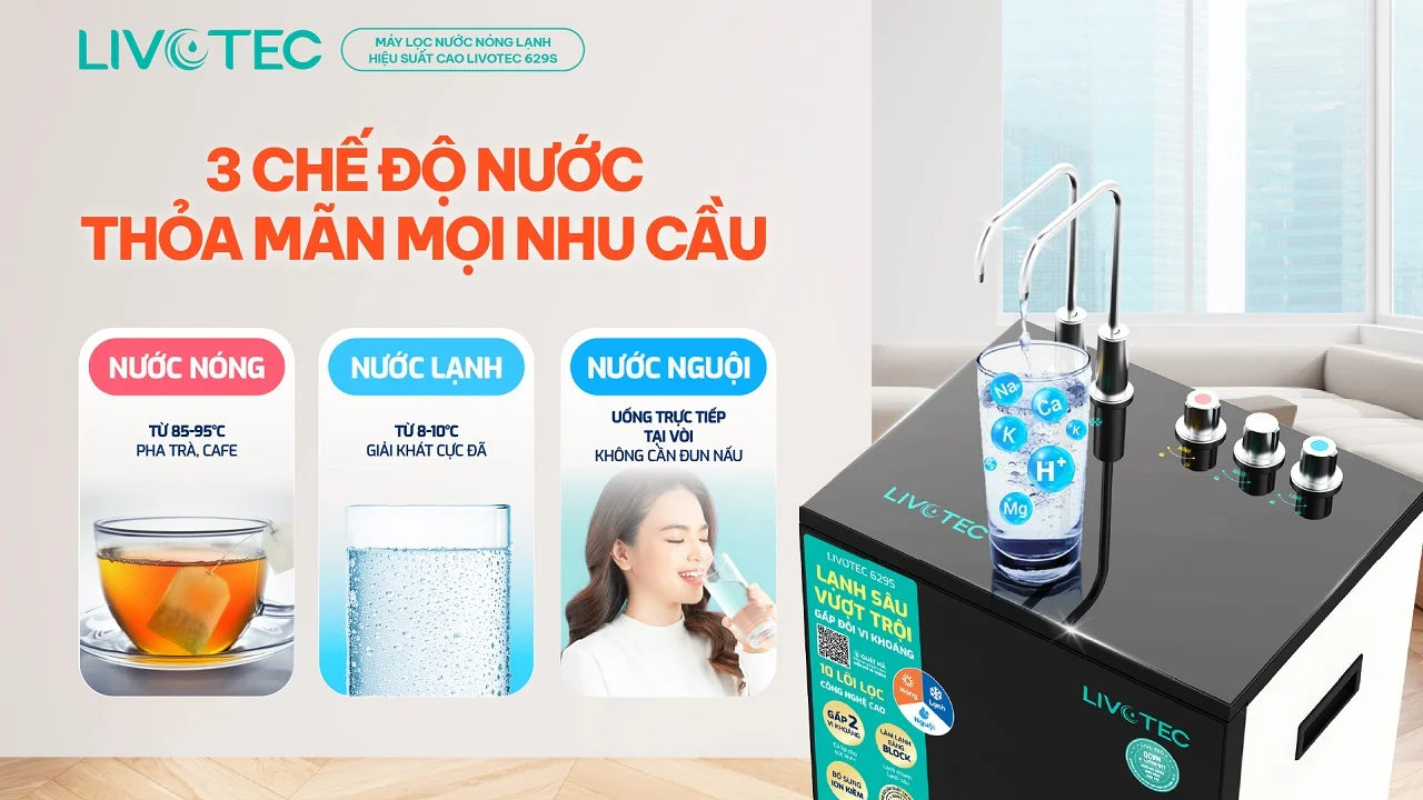 Máy lọc nước nóng lạnh Livotec 629S