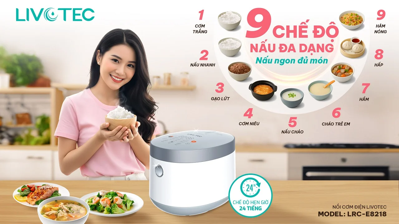 Nồi cơm điện tử Livotec LRC-E8218