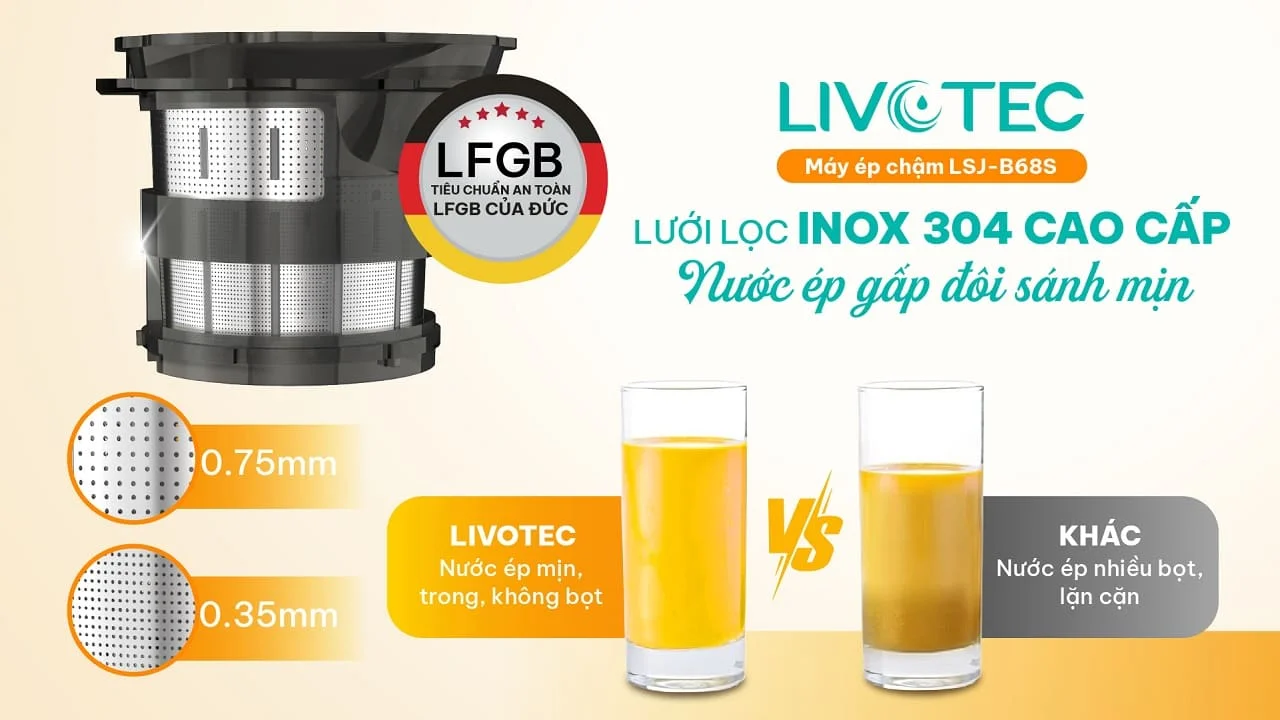 Máy ép chậm Livotec LSJ-B68S