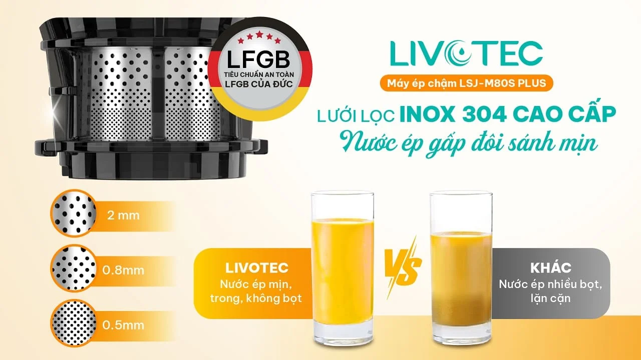 Máy ép chậm Livotec LSJ-M80S Plus
