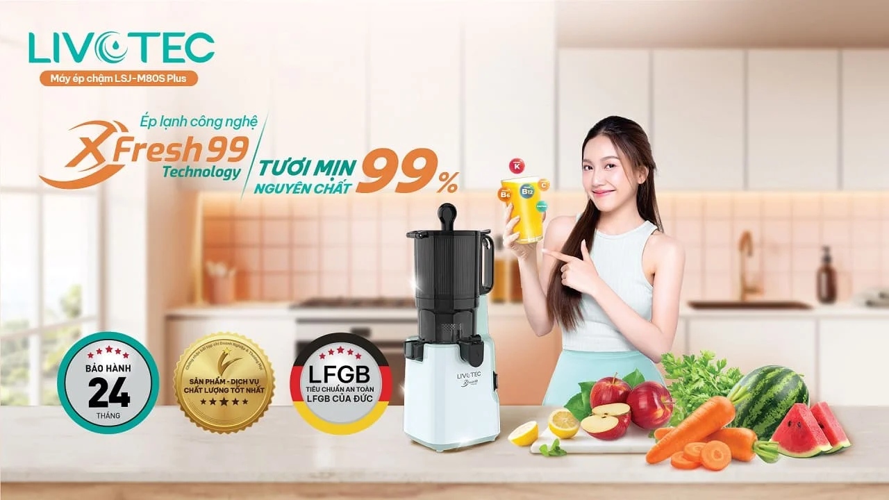 Máy ép chậm Livotec LSJ-M80S Plus