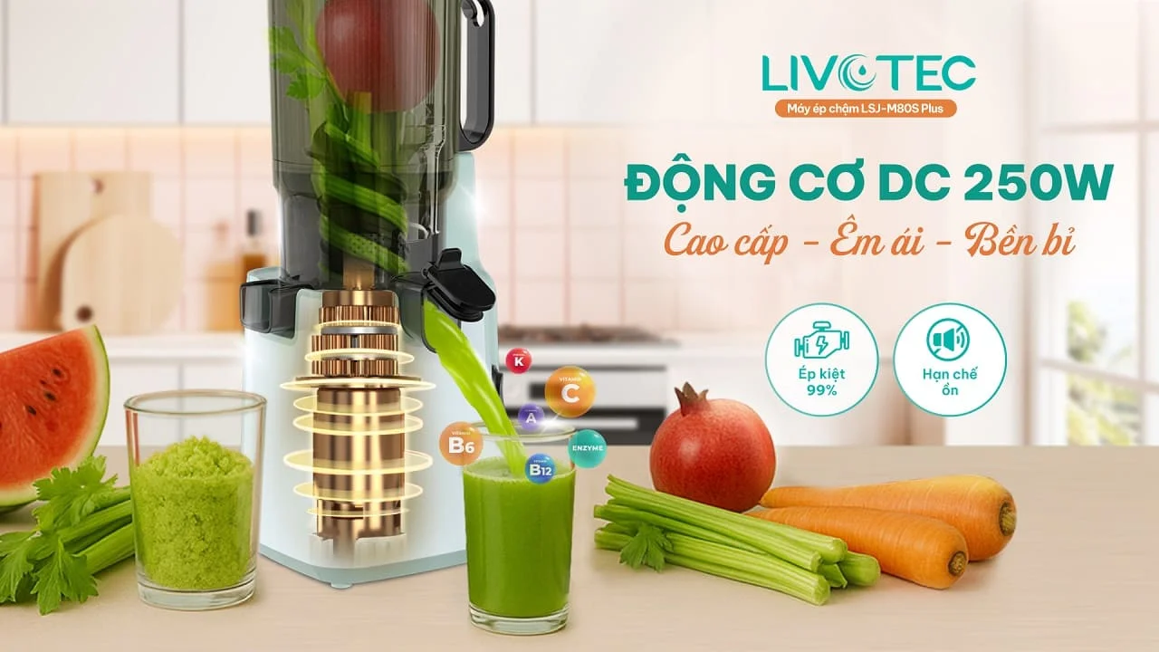 Máy ép chậm Livotec LSJ-M80S Plus