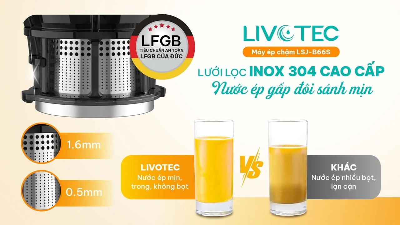 Máy ép chậm Livotec LSJ-B66S