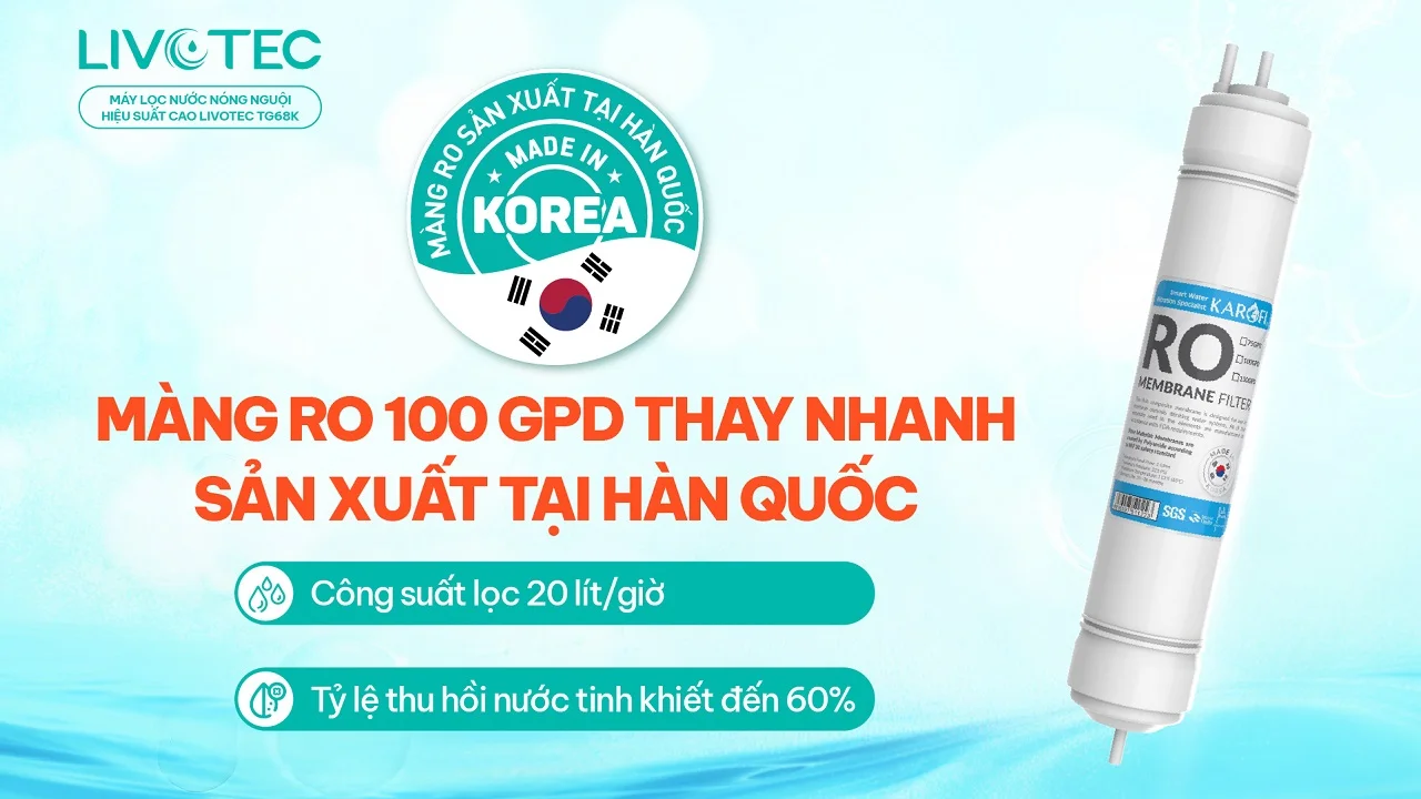 Máy lọc nước nóng nguội Livotec TG68K
