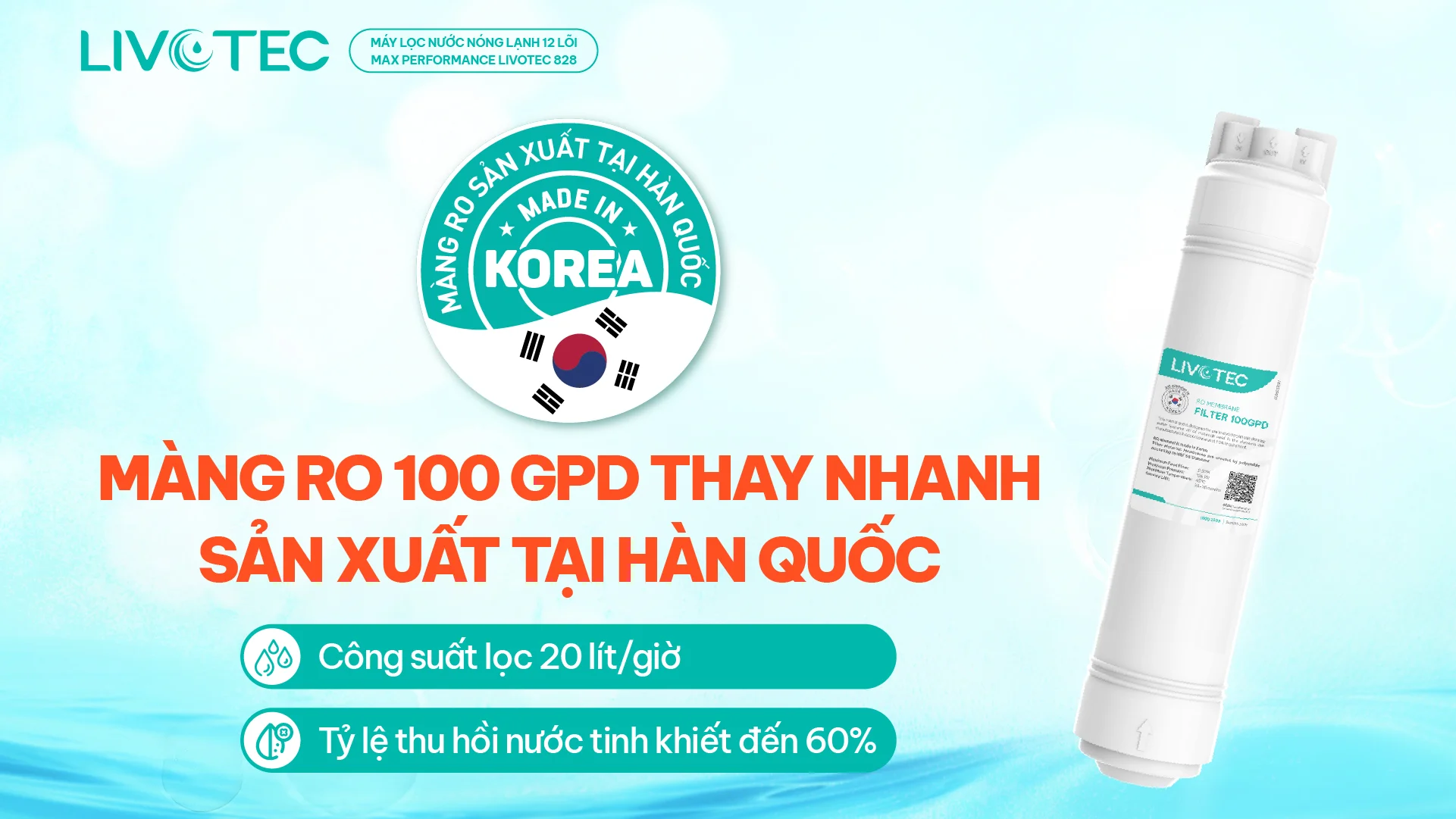 Máy lọc nước nóng lạnh Livotec 828