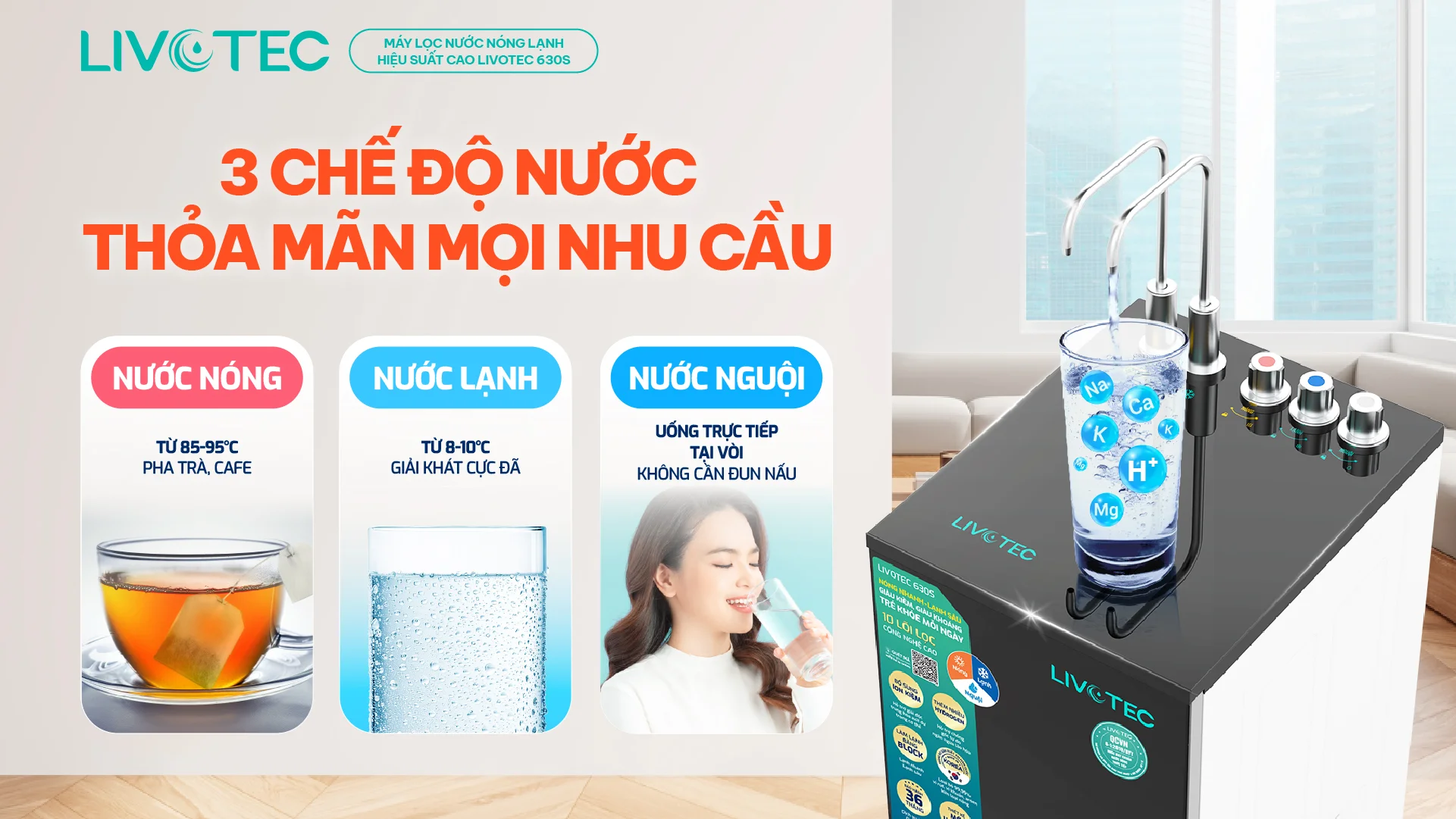 Máy lọc nước nóng lạnh Livotec 630S