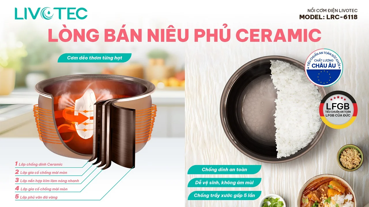Nồi cơm điện Livotec LRC-6118