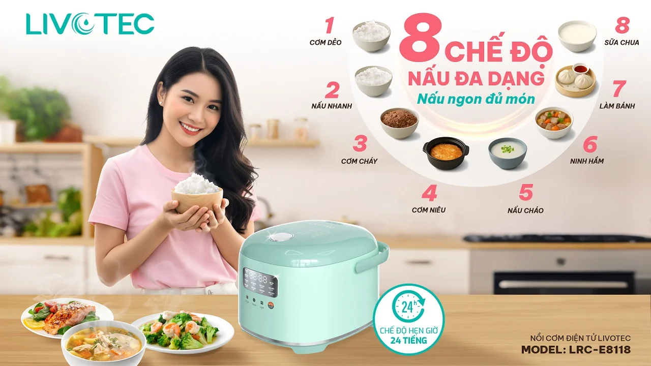 Nồi cơm điện tử Livotec LRC-E8118