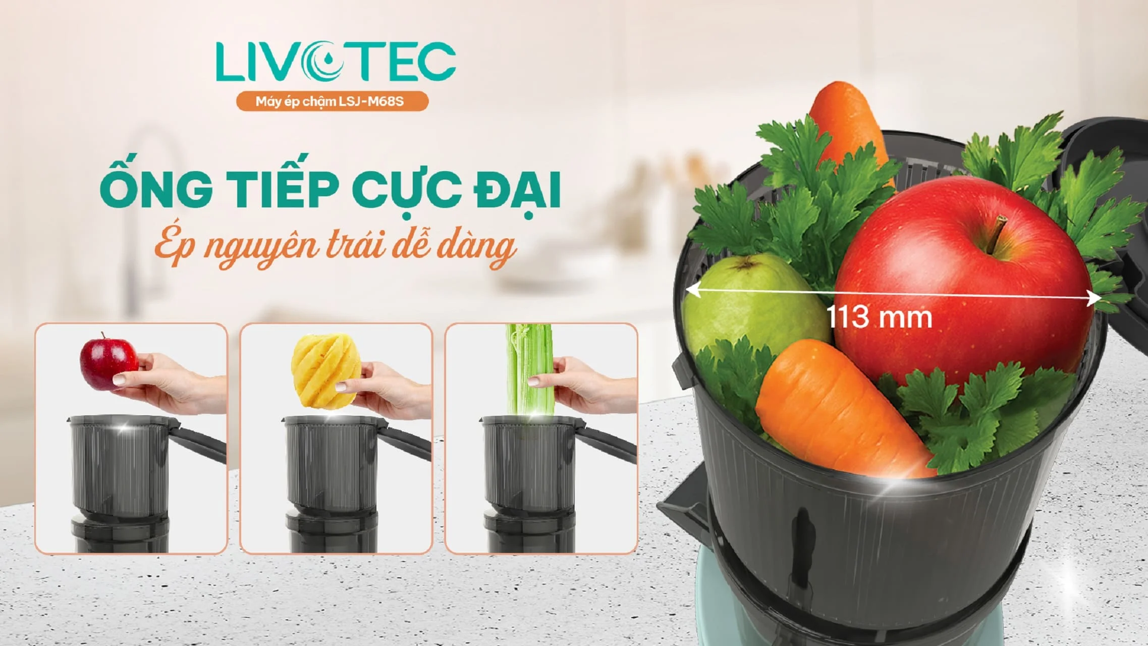 Máy ép chậm Livotec LSJ-M68S