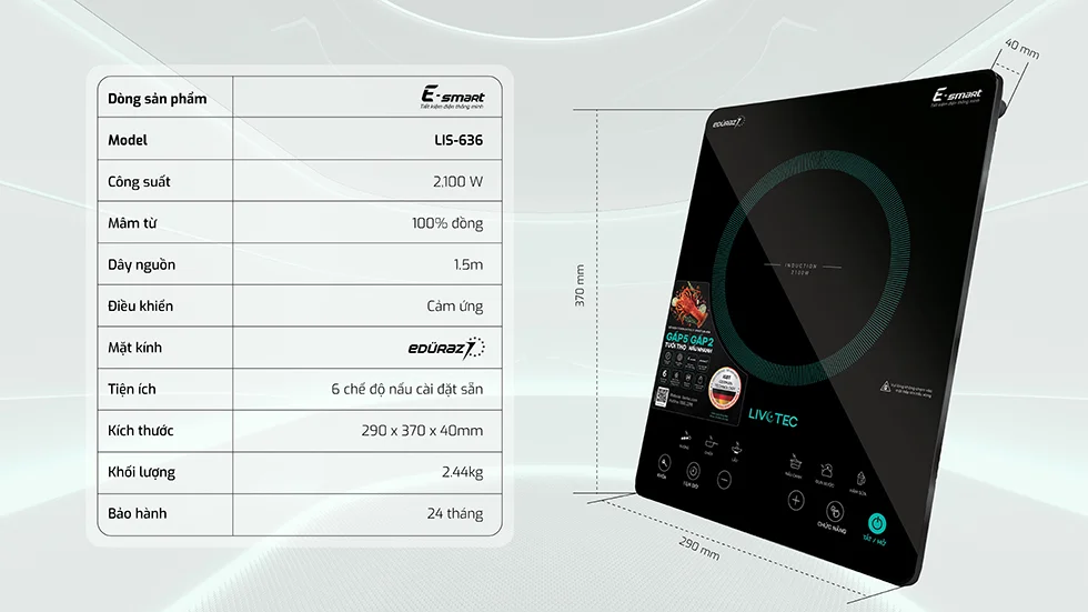 Bếp từ đơn Livotec E-smart LIS-636