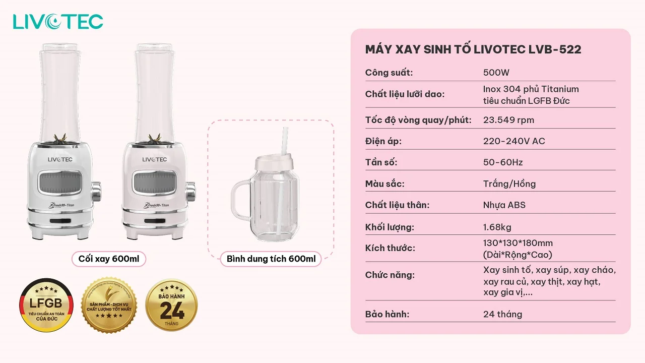 Máy xay sinh tố Livotec LVB-522