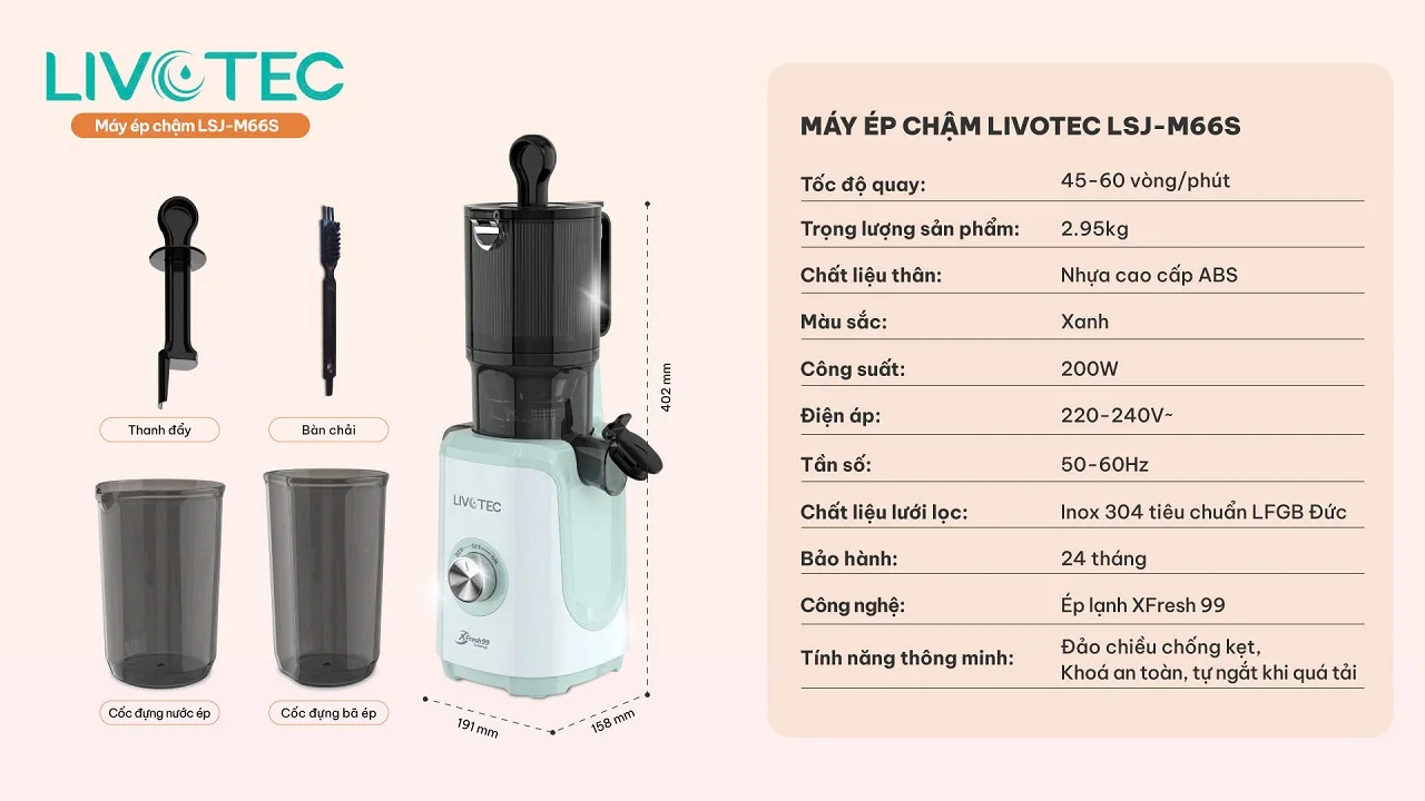 Máy ép chậm Livotec LSJ-M66S