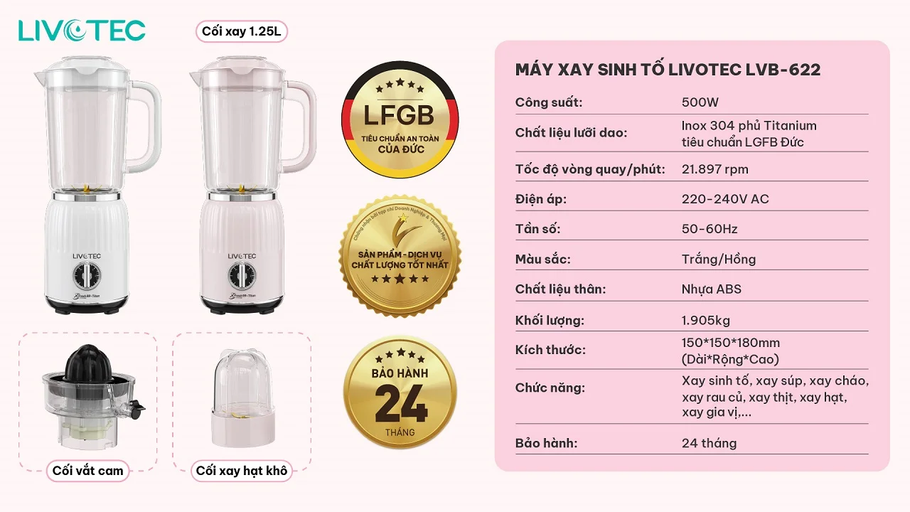 Máy xay sinh tố Livotec LVB-622