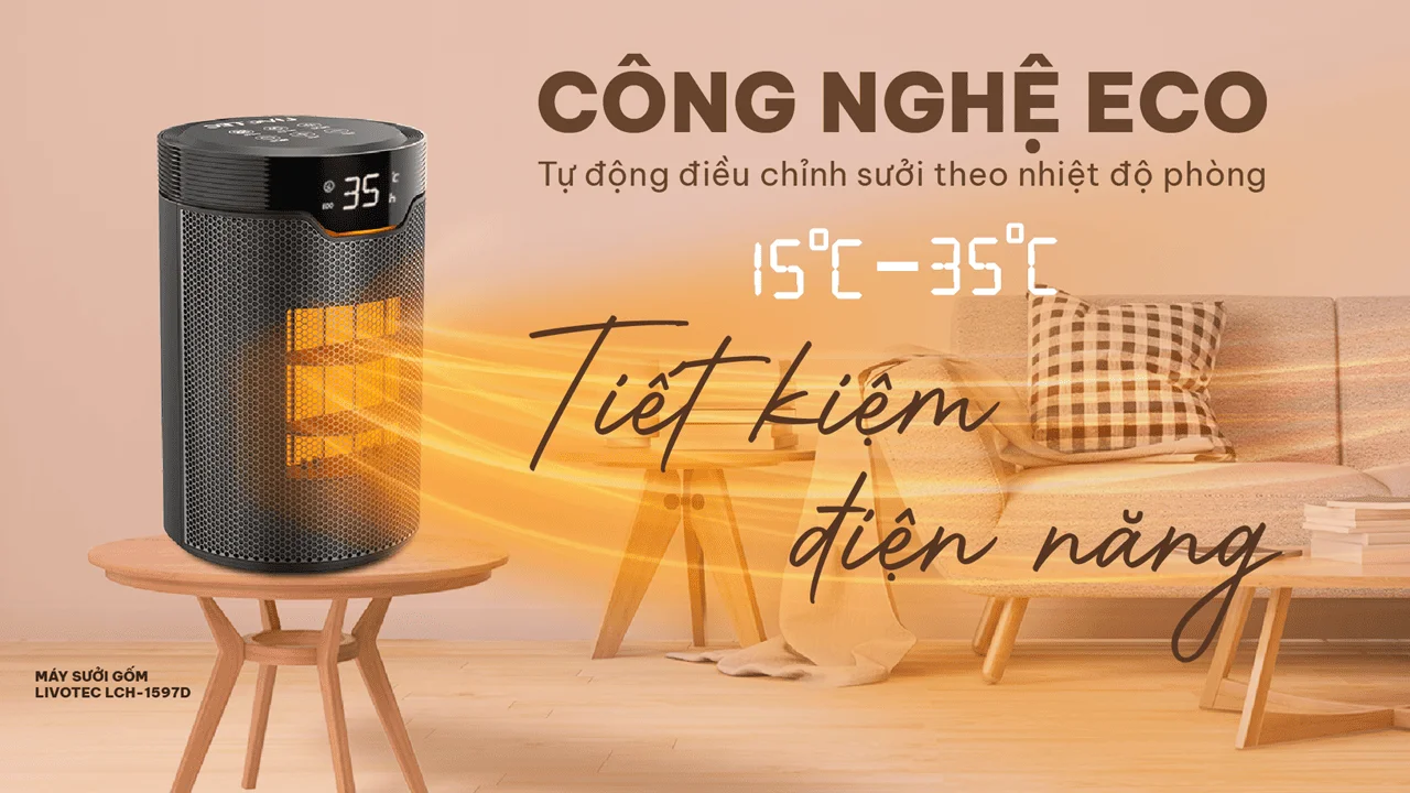 Máy sưởi gốm Livotec LCH-1597D