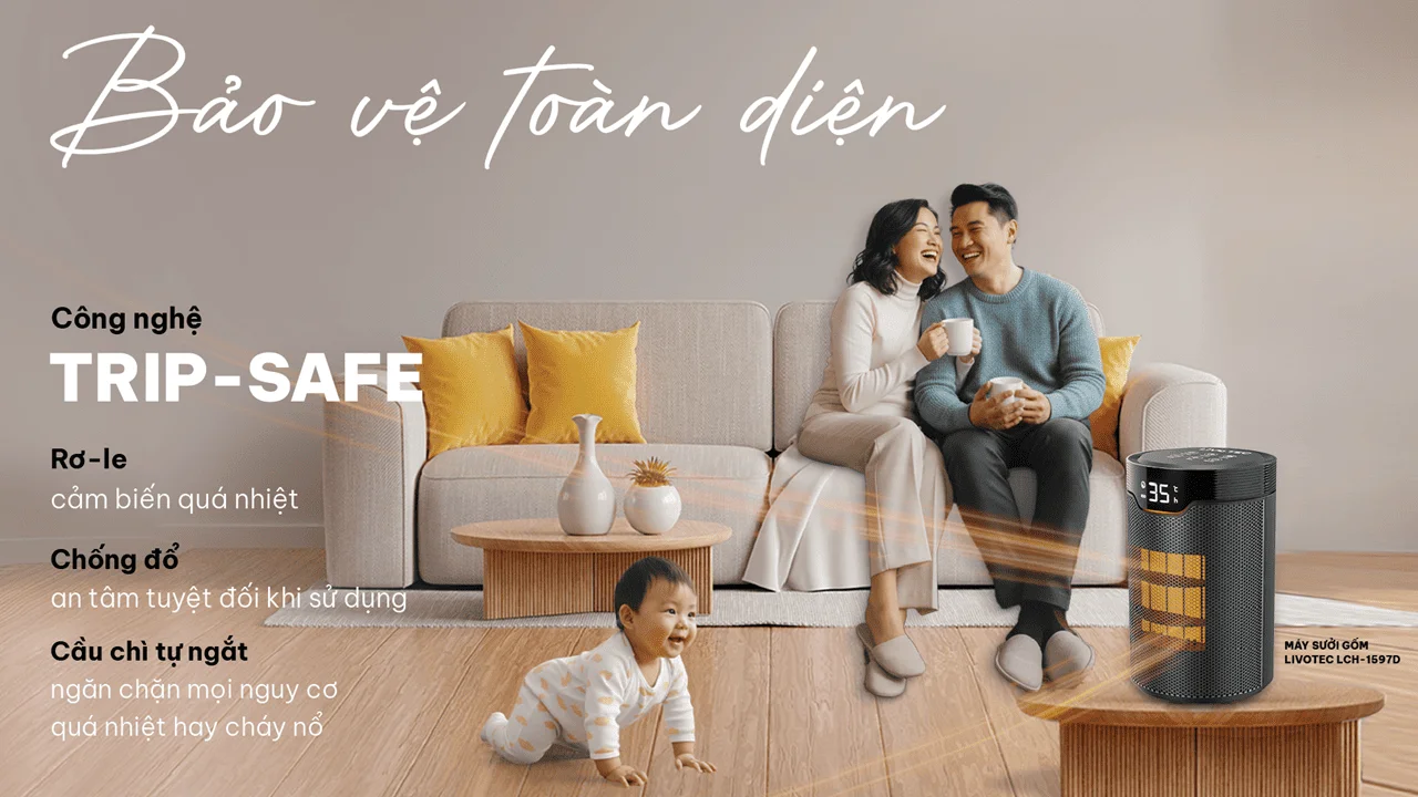 Máy sưởi gốm Livotec LCH-1597D