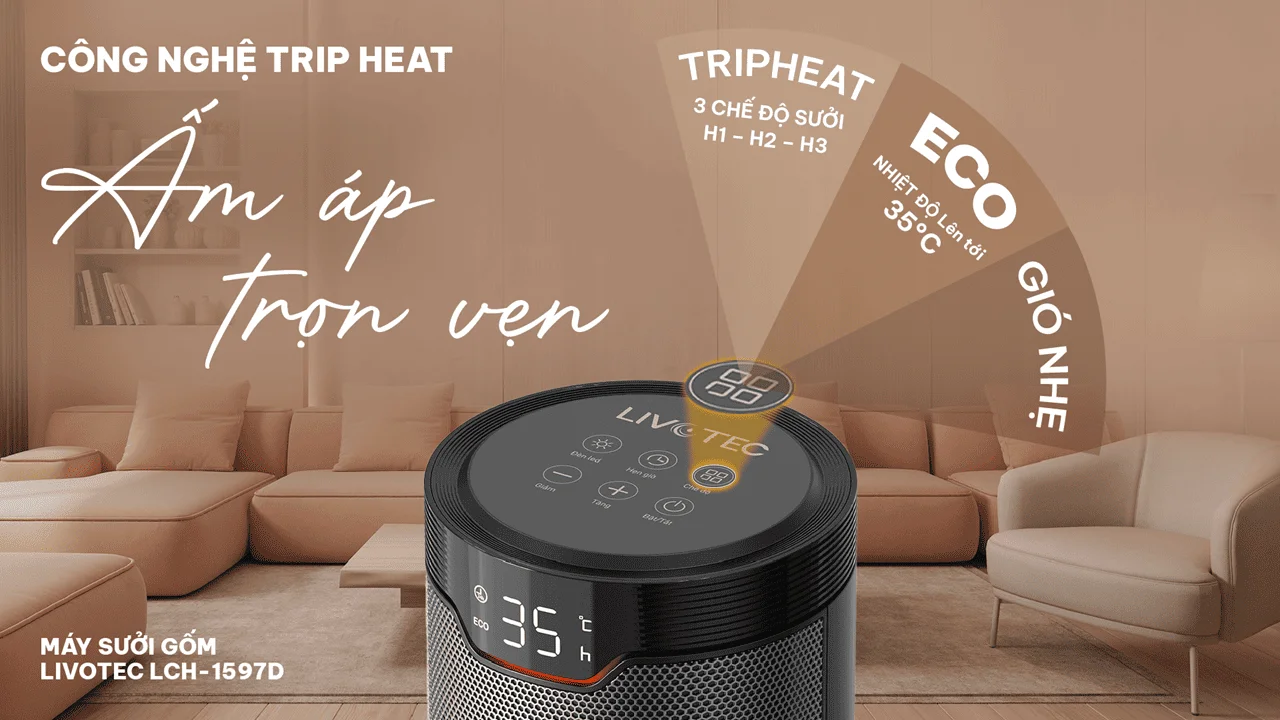 Máy sưởi gốm Livotec LCH-1597D