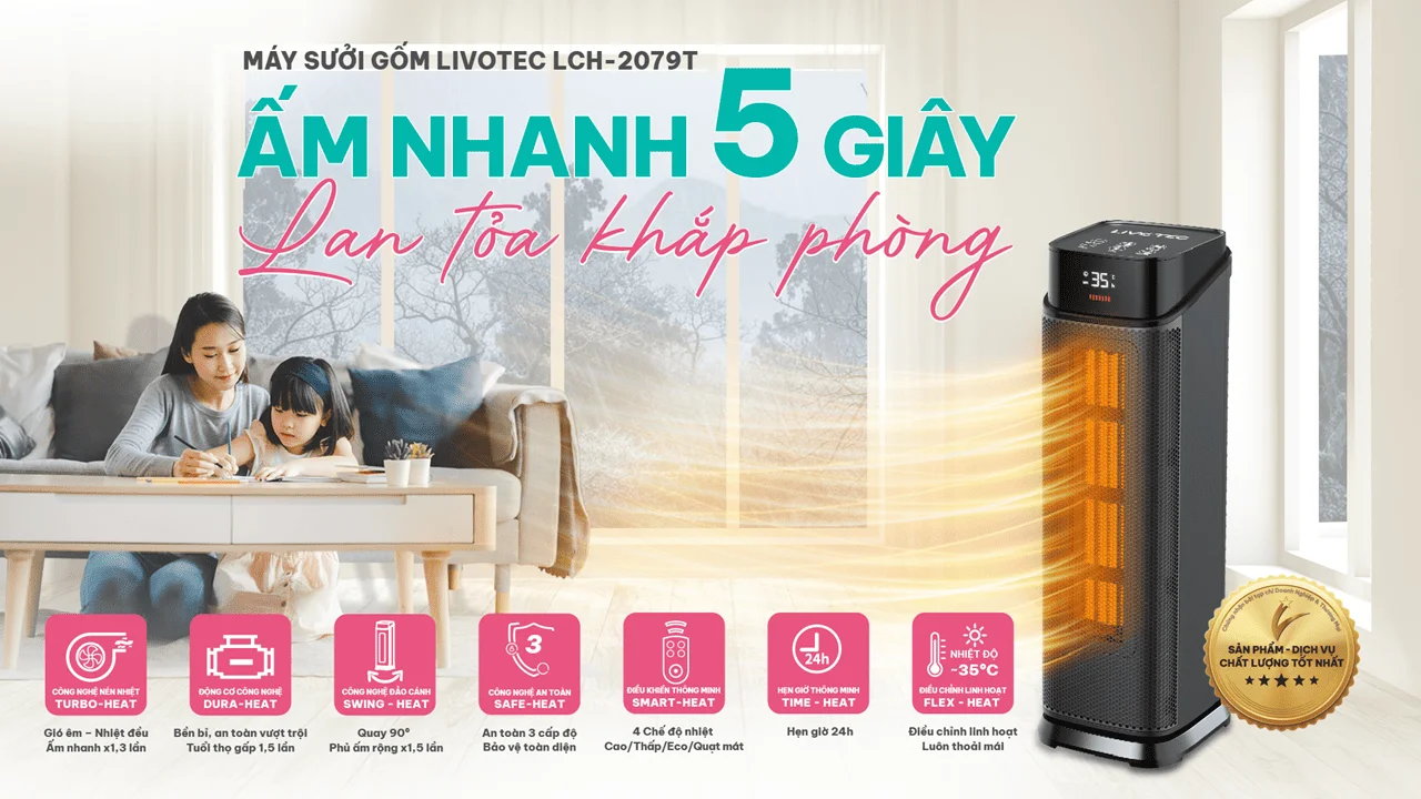 Máy sưởi gốm Livotec LCH-2079T