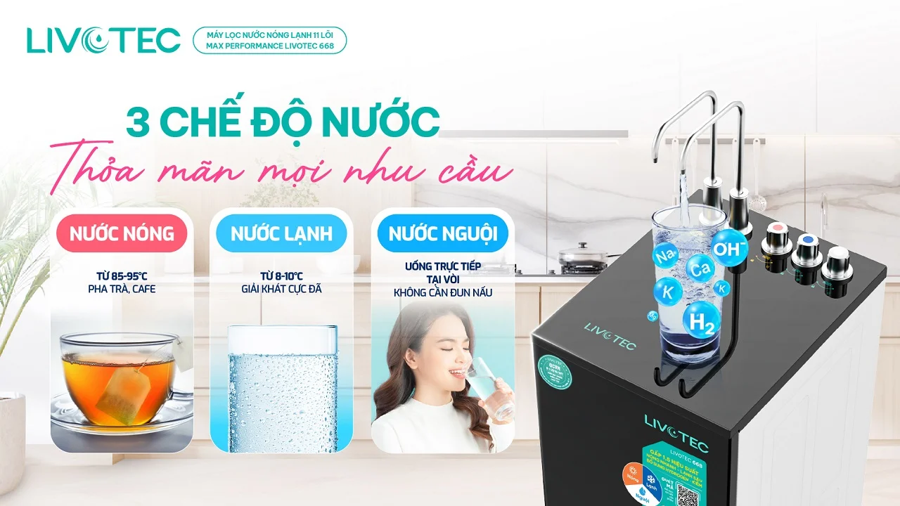 Máy lọc nước nóng lạnh Livotec 668