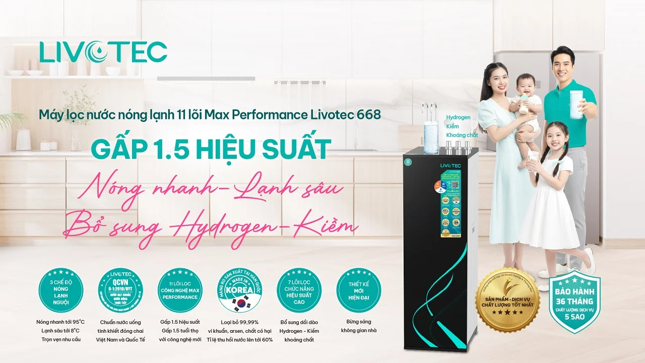 Máy lọc nước nóng lạnh Livotec 668