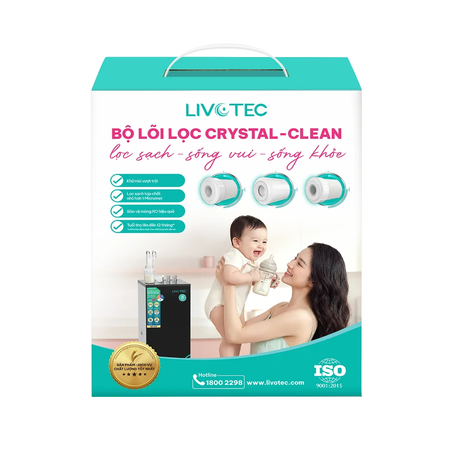 Bộ 3 lõi lọc thô Livotec Crystal-Clean