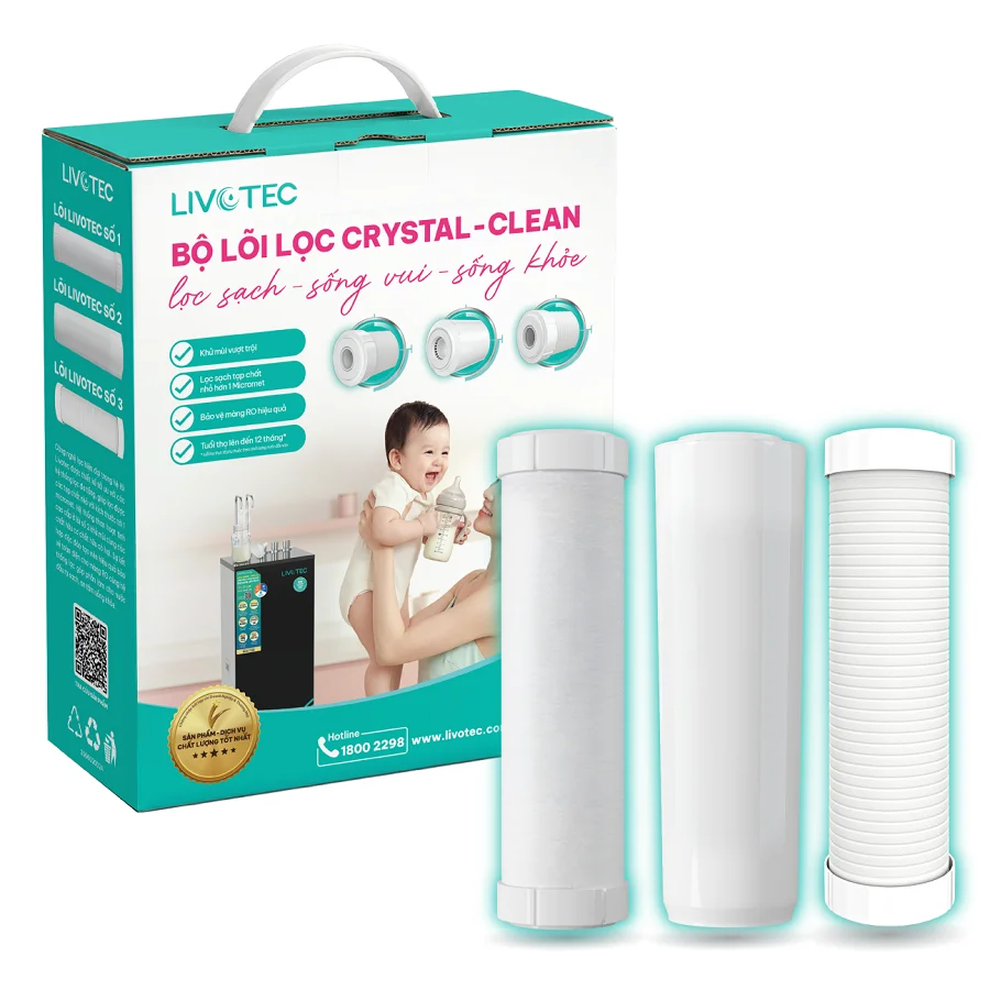Bộ 3 lõi lọc thô Livotec Crystal-Clean - Ảnh 2