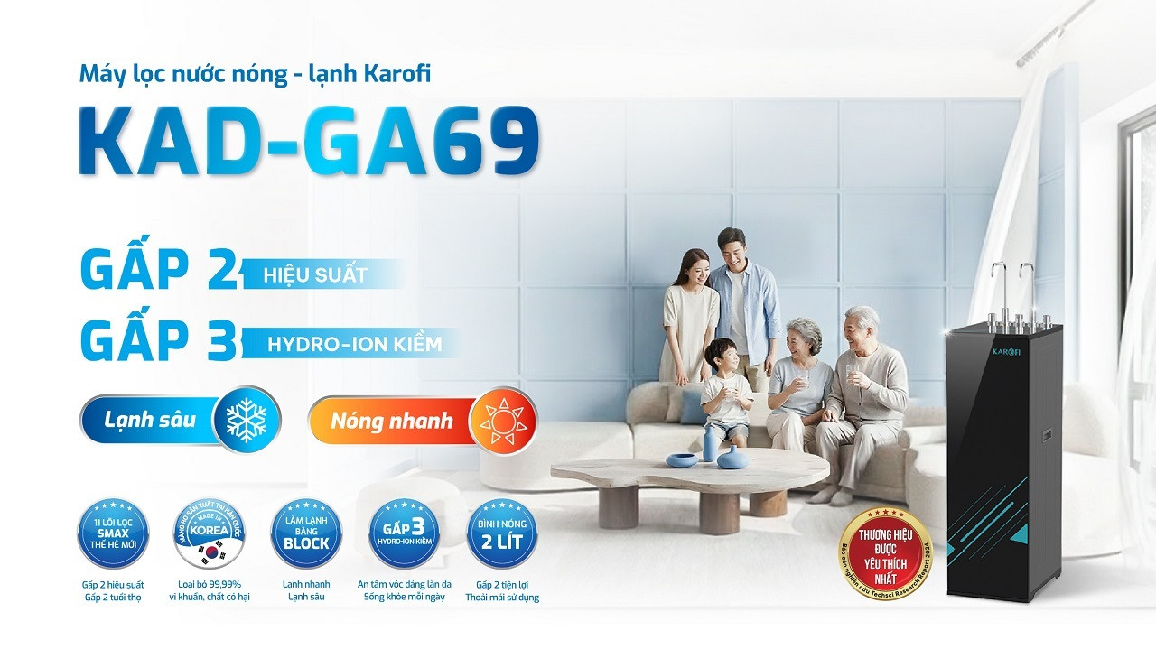Máy lọc nước nóng lạnh Karofi KAD-GA69