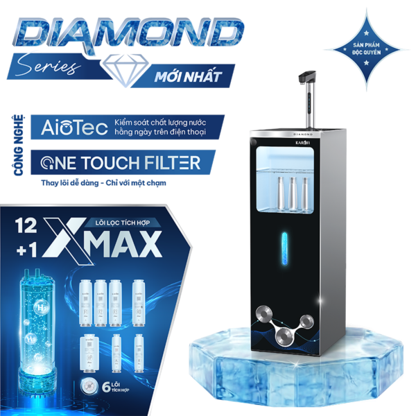 Máy lọc nước nóng lạnh Hydro-ion kiềm Karofi DIAMOND SA66