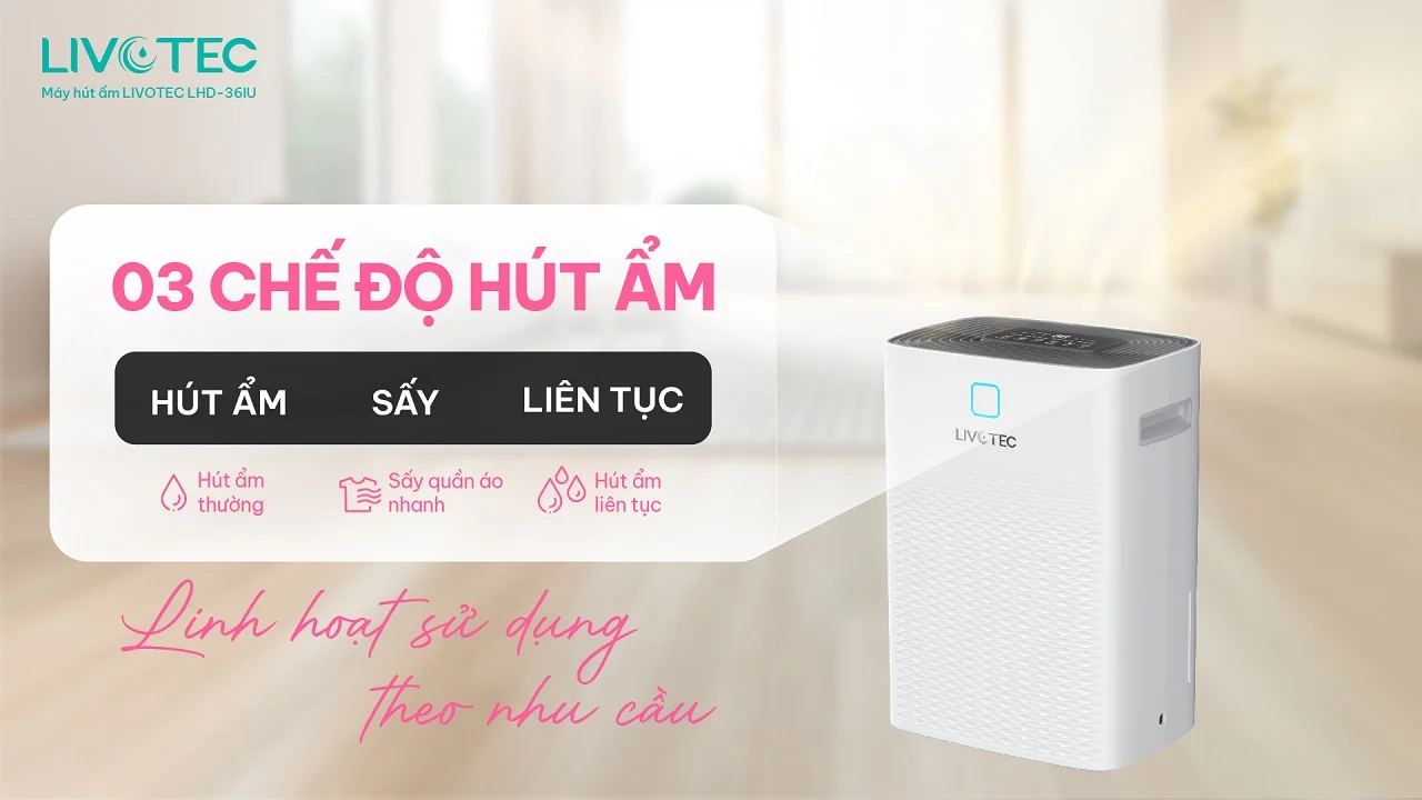 Máy hút ẩm Livotec LHD-36IU (Hút ẩm và lọc không khí)