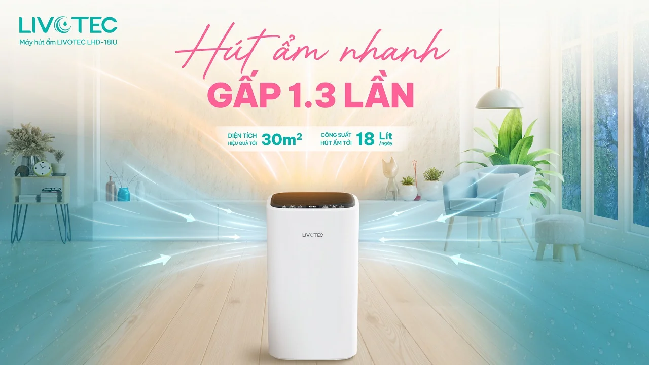 Máy hút ẩm Livotec LHD-18IU (Hút ẩm và lọc không khí)